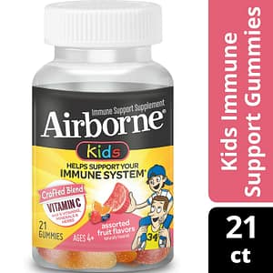 Airborne Gummies Vitamin C Supplement, Assorted Fruit, 1000mg – 21 Gummies