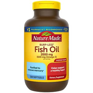 Nature Made Burp-Less Fish Oil 2000 Mg Per Serving Softgels, 230 Count